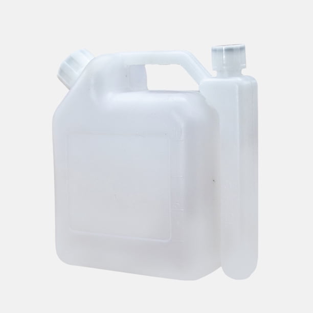 Inteprter Motosierras botella de combustible recargable transparente ergonómica jardinería motosierra herramientas eléctricas contenedor de Almacenamiento y organización del hogar 1.5L