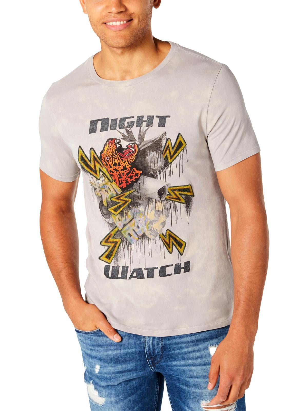 Guess Mens Night Watch Cotton Graphic T 