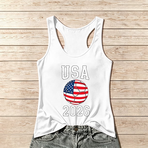 Women's Football Graphic Tank Tops, Women's Sleeveless Running Tank Top, Breathable Lightweight Sports Vest for Workout, Gym, Yoga, Training for Soccer Tournament 2026 White Size: M