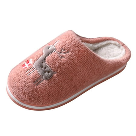 

Follure Girl women s casual shoes Couples Women Slip-On Furry Plush Flat Home Winter Open Toe Keep Warm Slippers Shoes Red 38-39