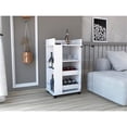 thumbnail image 5 of Depot EShop Lansing Engineered Wood Bar Cart with 2-Side Shelves in White, 5 of 7