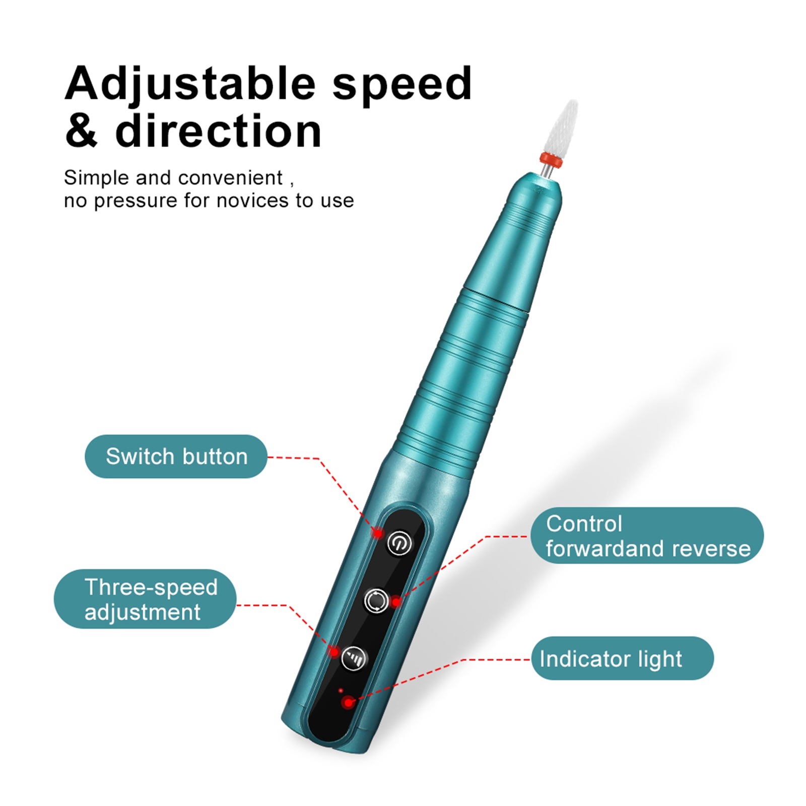 Nail Drill 35000 RPM Professional Nail Drill Machine, Electric Nail Polishing Set, Manicure Pedicure Salon Nail Tools ,Low Noise