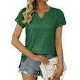 thumbnail image 3 of STARVNC Women's Ruched Sleeve Solid Color Top with Slit Hem, 3 of 6