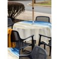 thumbnail image 6 of Square Outdoor Tablecloth with Umbrella Hole Navy Blue Ombre Ocean Outside Table Cloth Waterproof Patio Table Cover Watercolor Coastal Beach Waves Zipper Tablecloths for Picnic Camping 60x60 Inch, 6 of 8