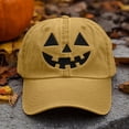 thumbnail image 2 of Visors Unisex Autumn Style Print Hat Halloween Pumpkin Baseball Hat Polyester Duck Tongue Cap, 2 of 5
