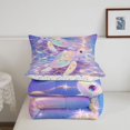 thumbnail image 5 of jejeloiu Magical Sea Turtle Full Size Comforter Sets For Girls,Starlight Print Bedding Comforter Set,Purple Blue,Colorful Stars Reversible,3-Piece,1 Comforter and 2 Pillowcases, 5 of 7