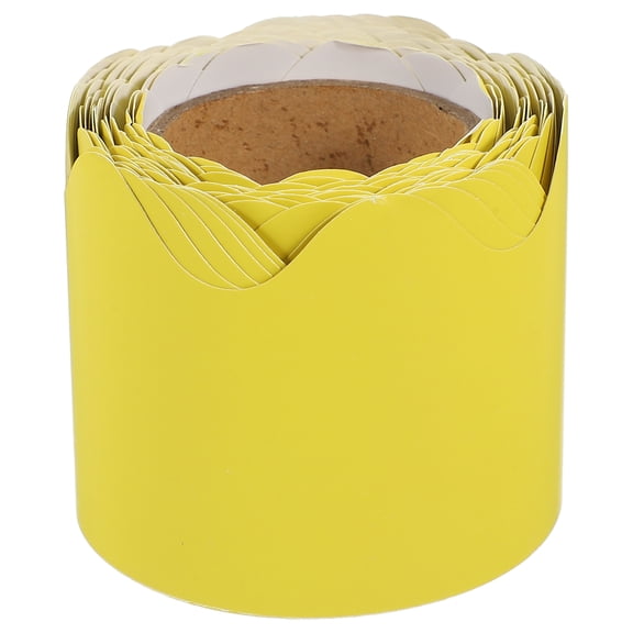 HOMEMAXS Yellow Scalloped Bulletin Board Border Trim 1000 x 5.8 cm Classroom Wall Decor