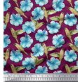 thumbnail image 1 of Soimoi Velvet Fabric Hummingbird & Floral Decor Fabric Printed Yard 58 Inch Wide, 1 of 3