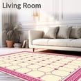 thumbnail image 2 of ODIKA 6'x9' Machine Washable Non-Slip Area Rug, Tile Inspired Hexagonal Floor Covering High Traffic Rug with Pad, Pink, 597851, 2 of 8