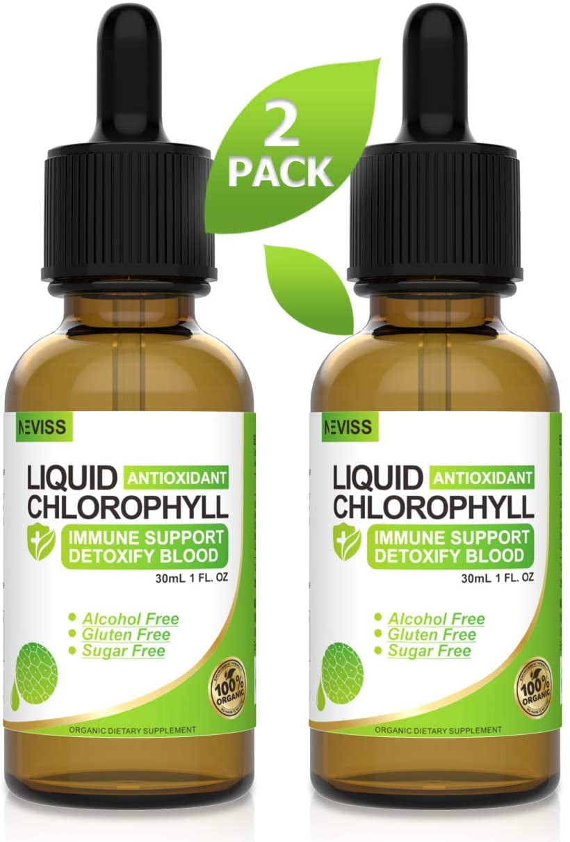 (2 Pack) Chlorophyll Liquid Drops Internal Deodorant, Altitude Sickness, Intestinal Detox