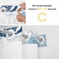 thumbnail image 5 of Blue Beige Coastal No Hook Shower Curtain with Snap in Liner, Waterproof Fabric Shower Curtains, Grey Navy Blue Coral Starfish Nautical Shower Curtain Set Top See Through for Bathroom 36"x72", 5 of 8