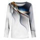 thumbnail image 4 of ICHUANYI Liquidación Blusa clásica de manga larga con cuello redondo y estampado degradado para mujer ICHUANYI WER202308254636, 4 of 5