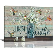 Hummingbird Barthroom Wall Art Flower Pictures Wall Decor Inspirational Quotes Canvas Painting Print Artwork Painting Art, Dining Room Wall Decor Ideas, Art Deco Frameless 8x10inch