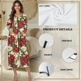 thumbnail image 6 of Yuyamidu Poinsettia Zipper Front Robes for Women Lightweight Zipper Bathrobe Christmas Long Sleeve Gowns Xmas Sleepwear Loose Dresses, Robe, Gowns Soft Nightgown Housecoat Size 4XL, 6 of 7