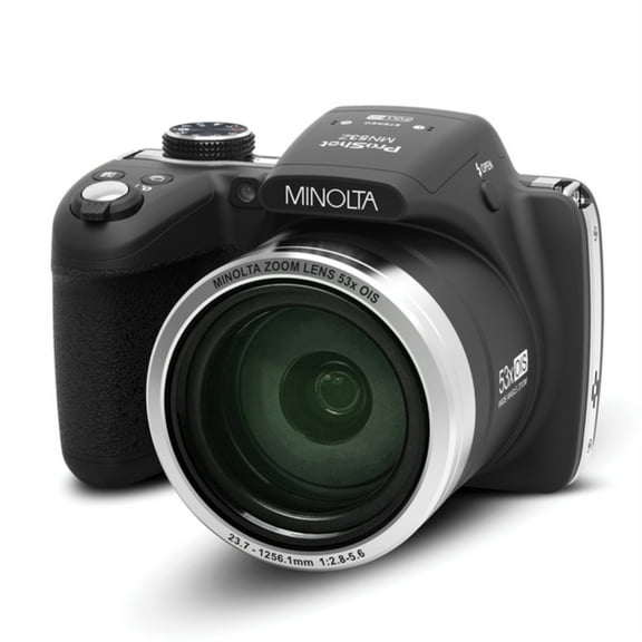 Minolta MN53Z 16MP FHD Wi-Fi Bridge Camera with 53x Optical Zoom, Black