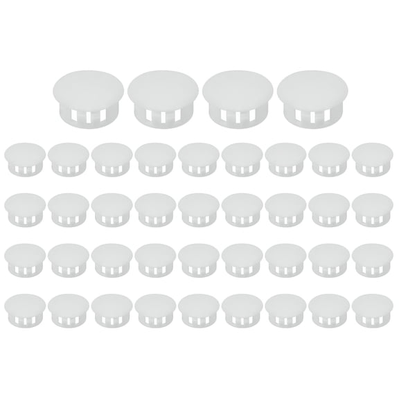 Uxcell 20mm/13/16" Plastic Hole Plugs, Flush Type Round Plug Snap in Locking Screw Hole Covers White 40 Pcs
