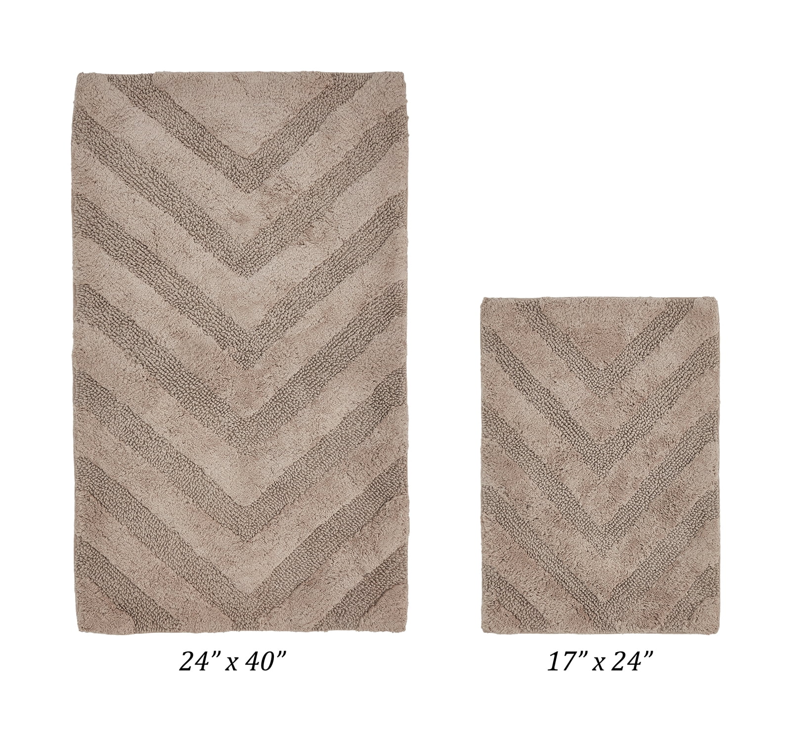 Better Trends 2 Piece Bathroom Rug Set 100% Cotton Extra Soft Tufted Bath Rug Water Absorbent Non-Slip Bath Mat Machine Washable (Beige) Hugo Collection