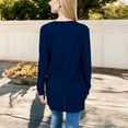 thumbnail image 5 of Women's Open Front Ribbed Cardigan with Long Sleeves and Front Pockets - X Large, Navy, 5 of 7