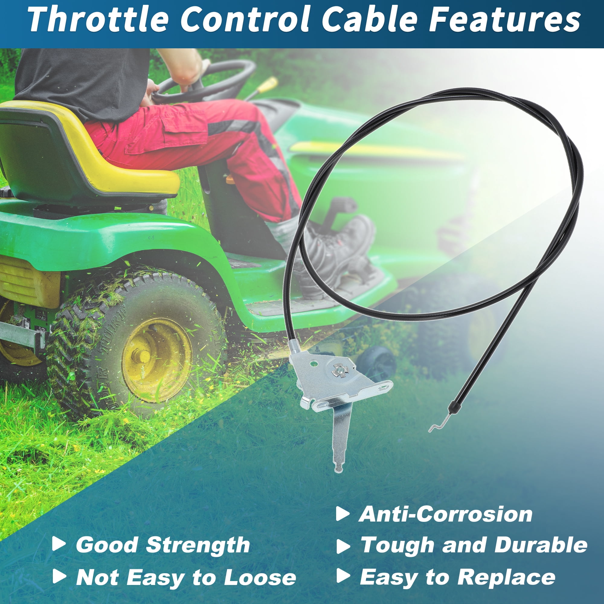 Unique Bargains TCA13820 Push Pull Cable for John Deere Lawn Mower Throttle Control
