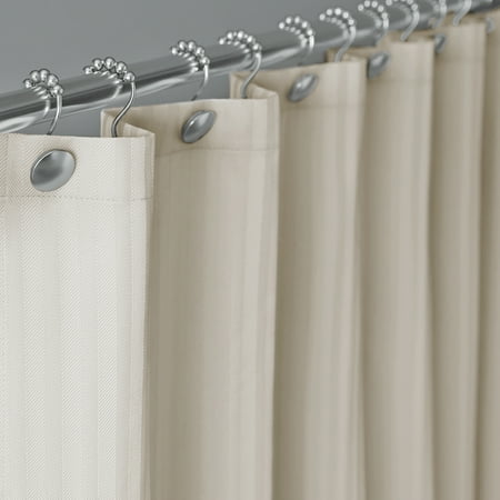 Nylon Hotel Shower Curtain - Hotel Style 100 Percent Waterproof Striped Fabric Shower Curtain or Liner