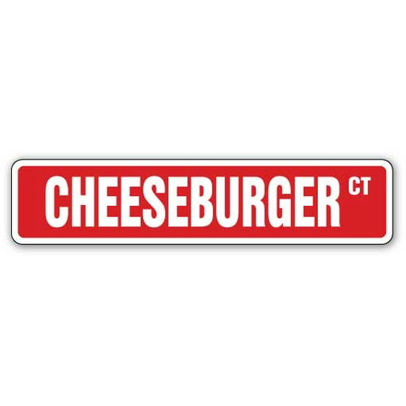 SignMission SS-Cheeseburger 4 x 18 in. Cheeseburger Street Sign