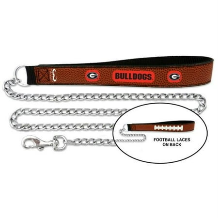 - Georgia Bulldogs Football Leather and Chain Leash - Medium