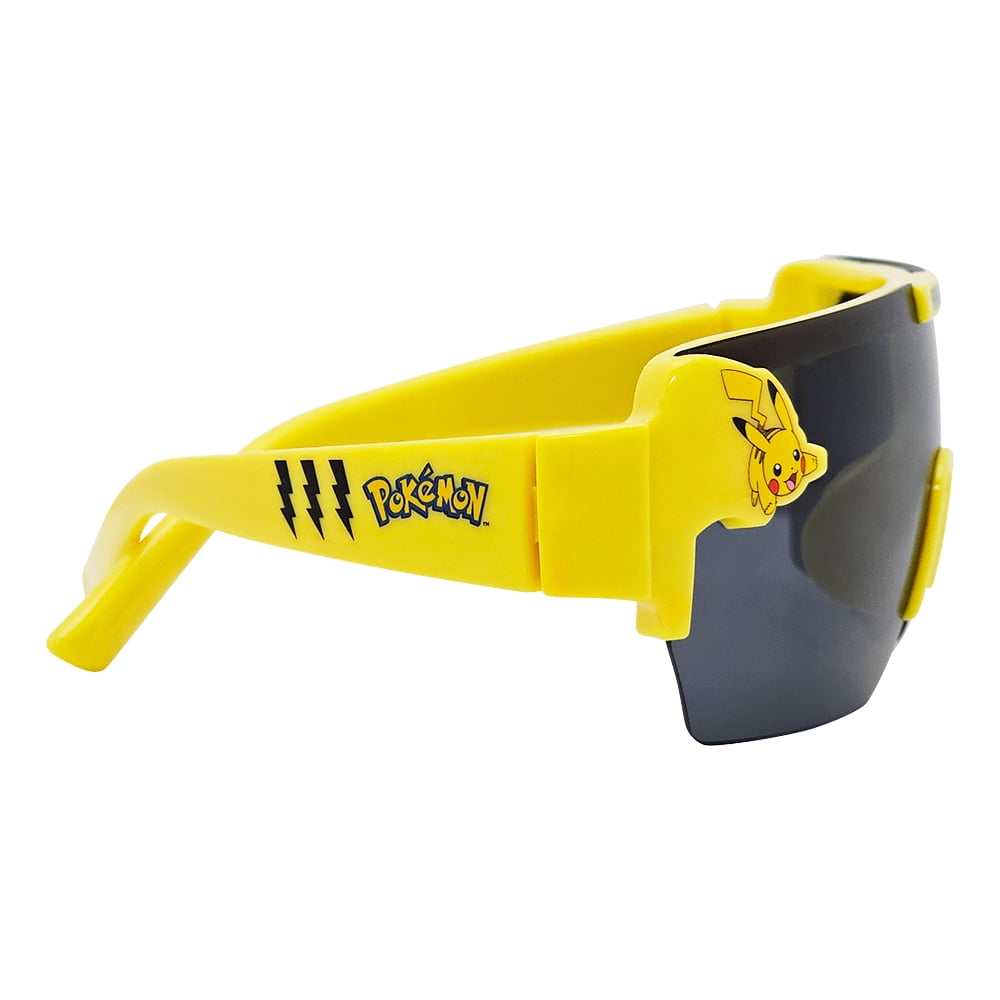 Pokemon Pikachu Yellow Large Lens Character Mold Sports Wrap Sunglasses