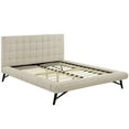 thumbnail image 2 of Modway Julia Queen Biscuit Tufted Upholstered Fabric Platform Bed in Beige, 2 of 6