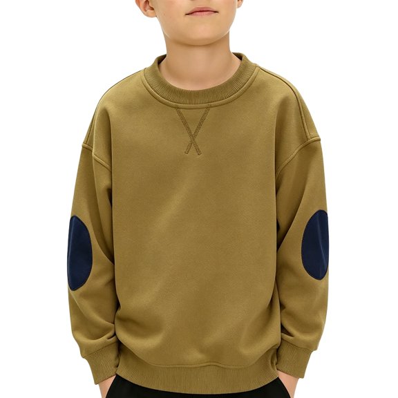 Grblisyd Boys Girls Sweatshirt Kids Fashion Long Sleeve Crewneck Shirts Casual Solid Color Sweatshirts School Pullover Top