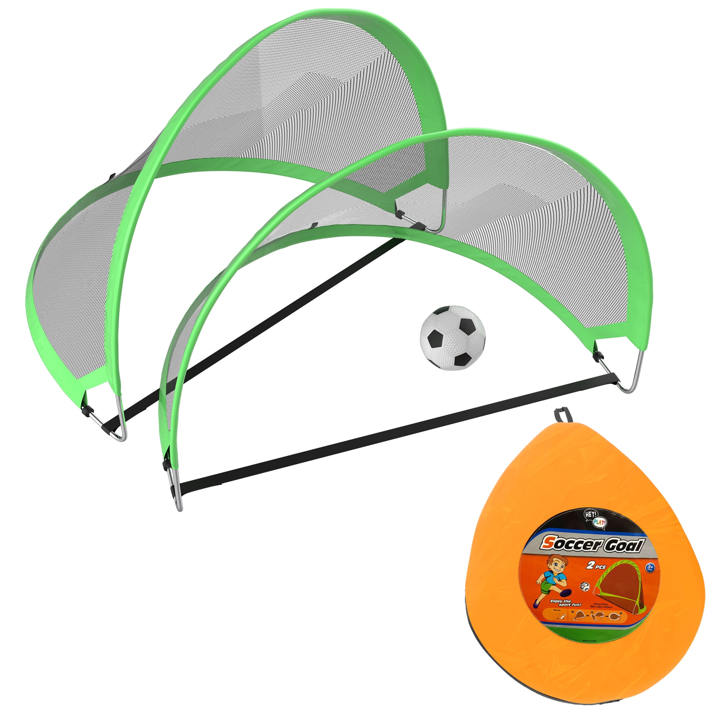 Hey! Play! Pop Up Soccer Goal Set (Includes 2 Pop Up goals, Soccer Ball
