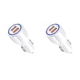 thumbnail image 4 of Sidaley Adaptador de carga para automóvil Puertos USB duales Adaptador de enchufe para encendedor Teléfono para automóvil Tablet USB, Blanco blanco 2piezas, 4 of 6