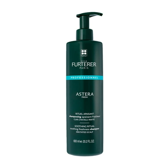 Rene Furterer ASTERA FRESH Soothing Freshness Shampoo, Irritated & Itchy Scalp, Peppermint, Eucalyptus, Pump, 20.2 oz.