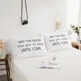 thumbnail image 1 of Move Over Couple Pillowcases Queen White Black Pillow Cover Letters Patter Microfiber Pillow Case 2 Pack, 1 of 9
