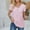 A037-Pink, variant on CALAFEBILA Women's Tops On Button up Women's Plus Size Blouses,Ladies Fashion Solid Color Blouse Summer Short Sleeve V Neck Loose Breathable Ladies Tops