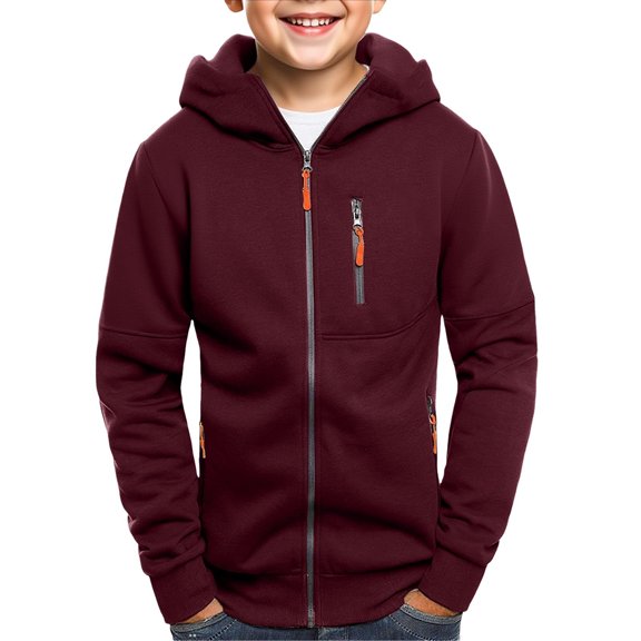 Boys Fall Clothes Boys Hoodie Zip Up Long Sleeve Boys Sweatshirt Fall Winter Lightweight Casual Loose Kids Hoodie