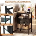thumbnail image 5 of Giantex Nightstand w/Charging Station, End Table w/Fabric Drawer, 2 AC Outlets, USB and Type-C Port, Black, 5 of 7