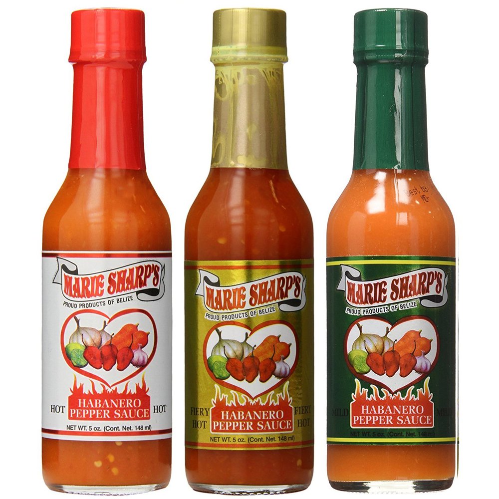 Marie Sharp's Hot Sauce 3 Pack - Hot, Mild, Fiery Hot - Walmart.com