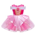 thumbnail image 3 of QEFJNO Baby Girls Princess Dress Up Clothes Off-shoulder Birthday Romper Tutu Dress with Headband Halloween Christmas Party Outfits, 3 of 11