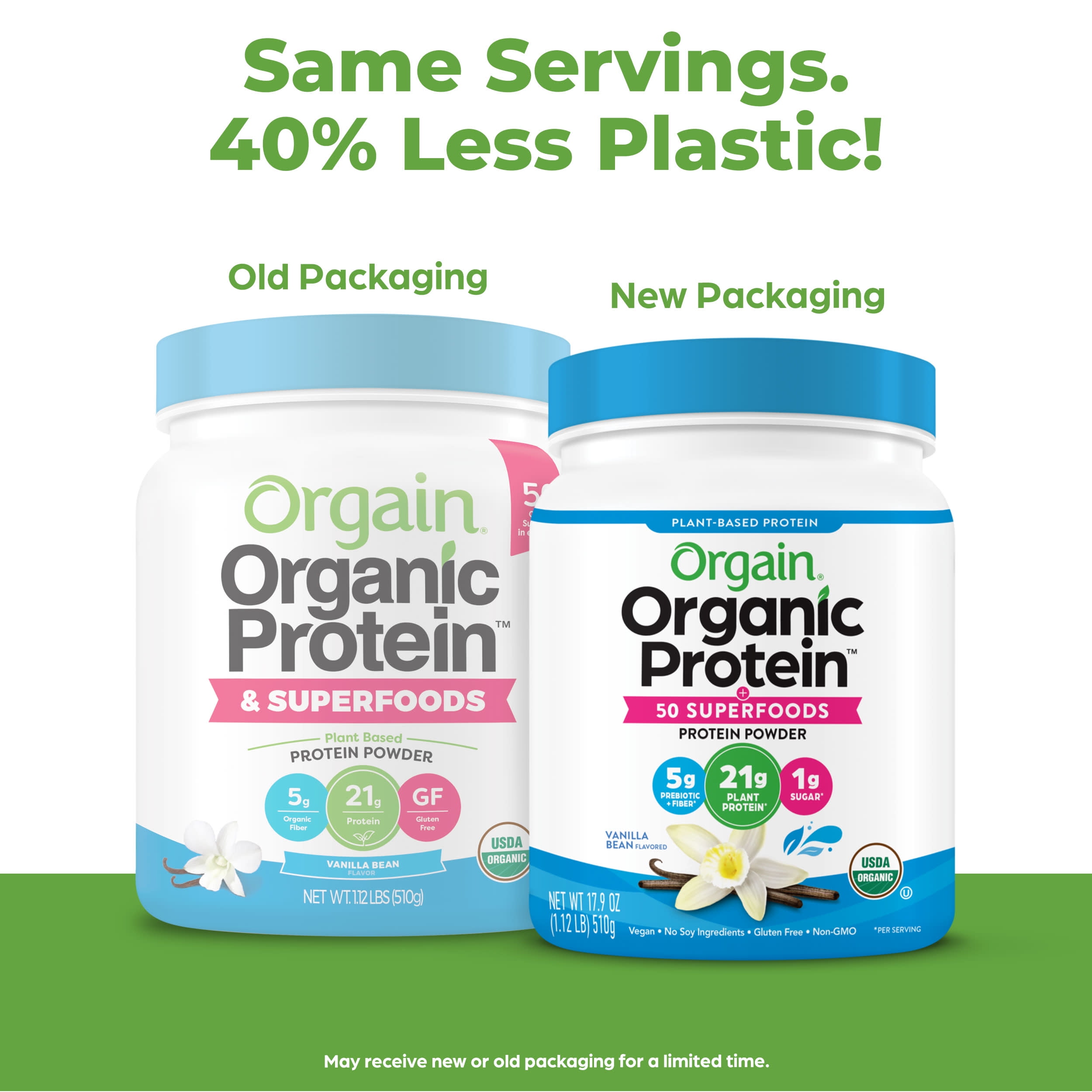 High Fiber Vanilla Organic Protein Powder - Buy Online!