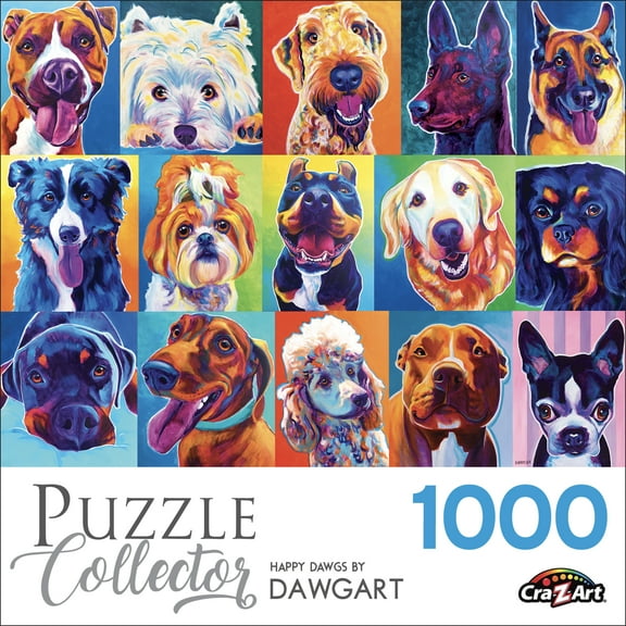 Cra-Z-Art Puzzle Collector 1000-Piece Happy Dawgs Jigsaw Puzzle