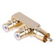thumbnail image 4 of Adaptador RCA de enchufe divisor de audio Conector adaptador divisor chapado en oro Conector divisor de audio de alta frecuencia Cobre FLhrweasw El nuevo, 4 of 6