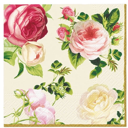 Keep Unique Decorated Floral Party Napkins, Decoupage Vintage Paper Napkins, Assorted Color, 20/Pack