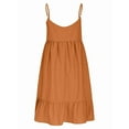 thumbnail image 2 of Women'S Summer Dress 2025 Spaghetti Strap Sleeveless V Neck Casual Swing Sundress Orange Red L, 2 of 5