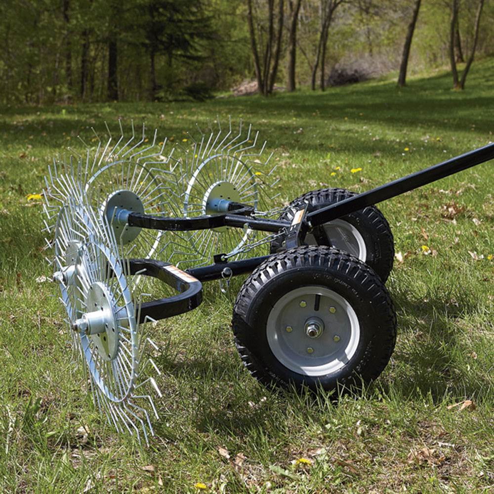 Yard Tuff Acreage Rake, 4 Tine Steel Tow Behind Dethatcher, 48 Inch