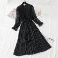 thumbnail image 1 of 2022 Women Blue StripedLong Sleeve neck Basic Dresses Button Split Pleated DressXXL Gao Jinjia LED, 1 of 2