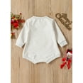 thumbnail image 3 of Seyurigaoka Infant Baby Autumn Christmas Jumpsuit Cartoon Santa Claus Letter Print Long Sleeve Round Neck Romper Tops for Boys Girls, 3 of 8