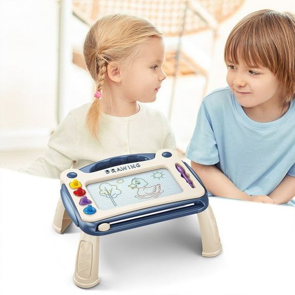 Educational Toys,Montessori Toys Learning Activities,Multifunctional Drawing Board Desk- Sketching Doodling Toy with 4Stamps 1 Pencil - Ideal for Intelligence Learning Birthday Christmas Gifts