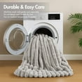thumbnail image 6 of Regency Heights King Size Comforter Sets, Light Gray Fluffy Ribbed Plush Bedding Set, 3-Piece Faux Fur Ribbed Bedding Comforter Set, 6 of 10