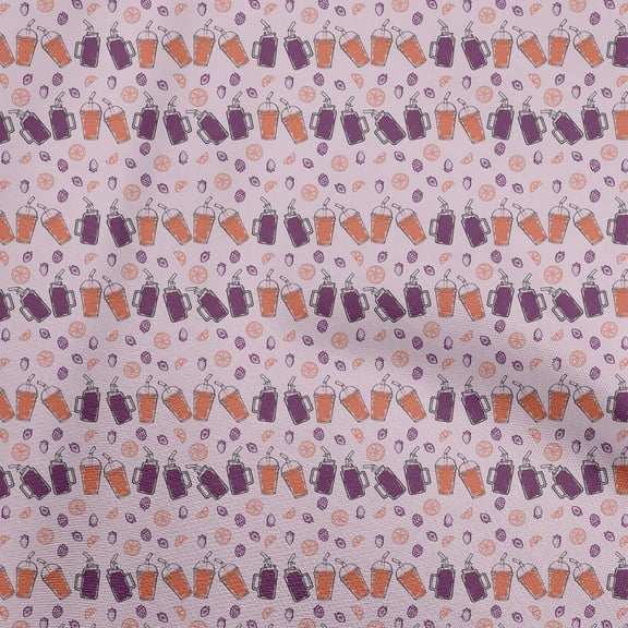 oneOone Viscose Jersey Light Pink Fabric Fruits Quilting Supplies Print Sewing Fabric By The Yard 60 Inch Wide