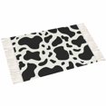 thumbnail image 2 of Black and White Large Area Rug 4x6ft Woven Runner Rug,Farmhouse Cow Black White Washable Living Room Bedroom Kitchen Bathroom Classroom Carpet with Tassels,Non-Shedding Indoor Outdoor Throw Door Mat, 2 of 5